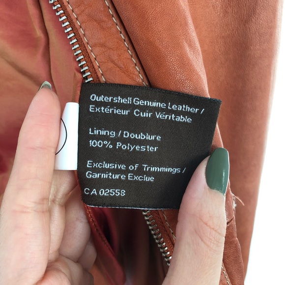 🍊🧡Burnt orange genuine leather jacket extremely soft - Picture 7 of 10